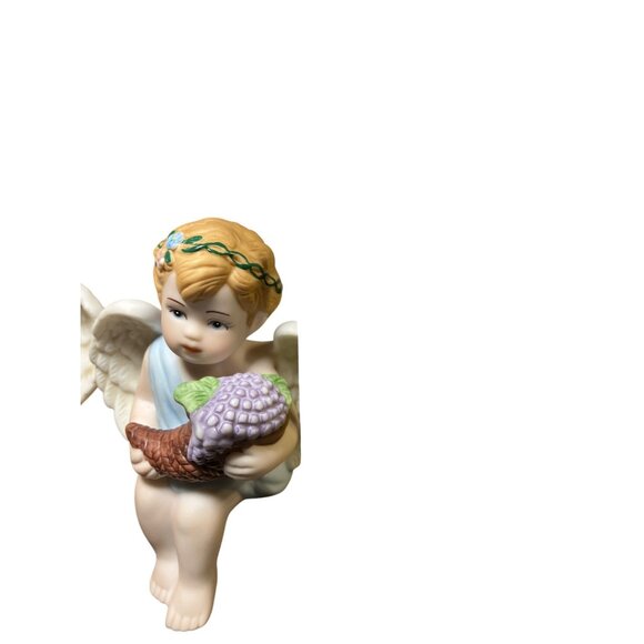 Set Of 4 Home Interiors Four Seasons Cherubs 88411 Made In Thailand Porcelain - Picture 11 of 14